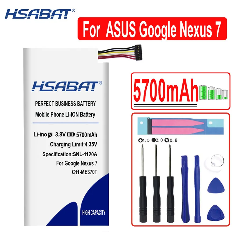 HSABAT 5700 мАч C11-ME370T батарея для Asus Google Nexus 7 Nexus7 Nexus 7 1 поколение 2012 Wifi версия