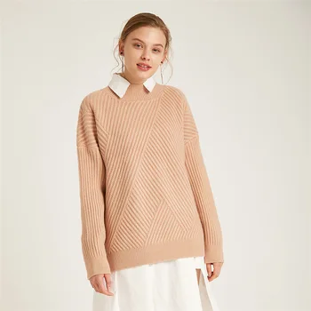 

Korean Style Sweet College Wind Of New Fund Of 2019 Autumn Winters Is Pure Color Stripe Female Loose Knitting Sweater MD8320040