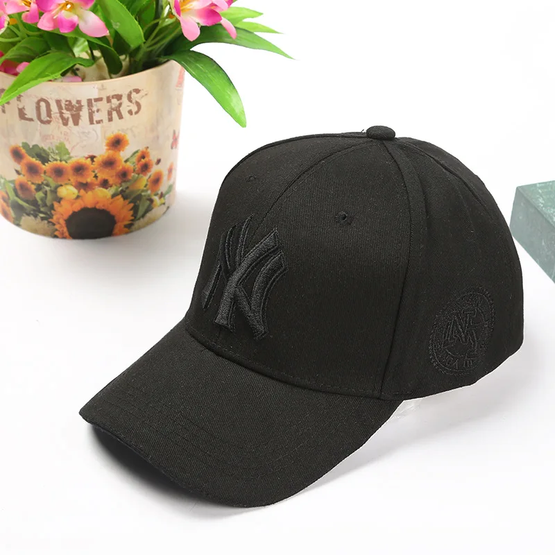 Корейская версия бейсбольной кепки с вышивкой, модная кепка, Уличная Повседневная шляпа от солнца, шляпа в стиле хип-хоп - Цвет: Черный