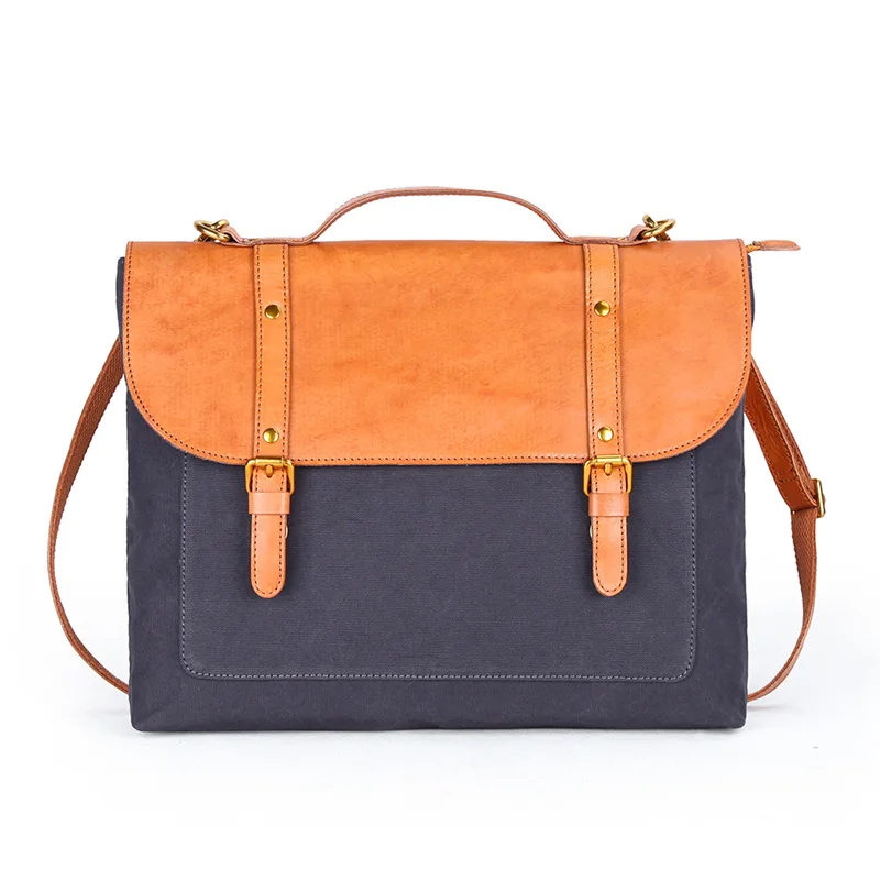 

Men's Canvas Shoulder Bag Shoulder MEN'S Bag Casual Outdoor Briefcase 14-Inch Handbag