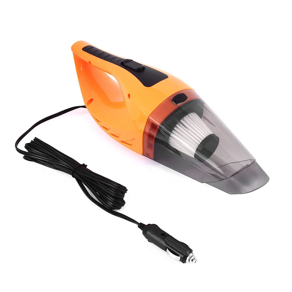 Vehemo 120W 12V ABS универсальный вакуумный очиститель автомобиля и дома проводной съемный для удаления пыли для очистки Наборы водопоглощение авто - Цвет: Orange