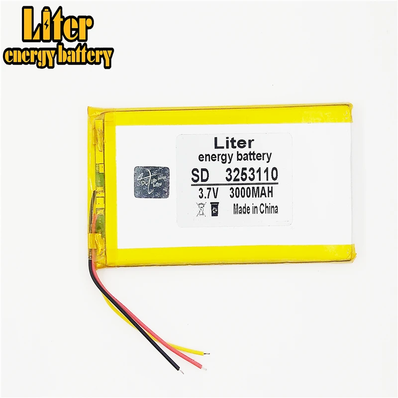 3253110 3-Wire 3.7V 3000mAh Rechargeable li-Polymer Li-ion Battery For china clone Goophone 6plus 6SPLUS phone | Электроника