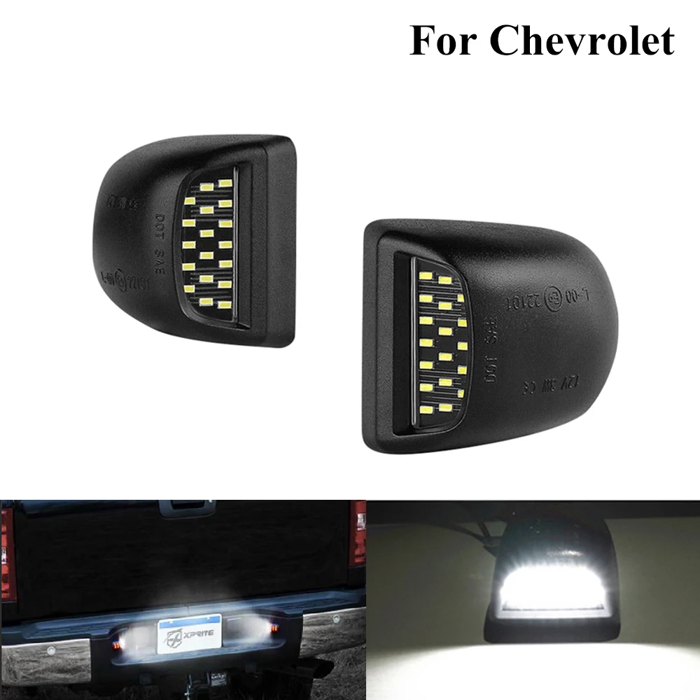 

For Chevrolet Silverado Avalanche Suburban Tahoe Traverse 1500 2500 3500 HD 2 pcs Car Led Number License Plate Light Lamp 12V