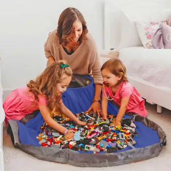 

1.5m New Portable Kids Toy Storage Bag And Play Mat For Lego Toys Organizer Drawstring Pouch Fashion Practical Storage Bags