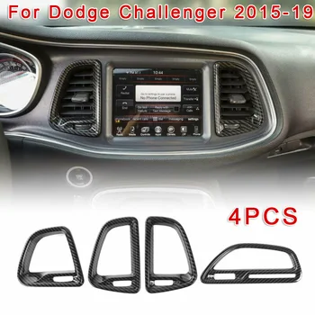 

4pcs Car Center Console Air Condition Outlet Vent Trim Cover For Dodge Challenger 2015-2019 LHD Car Styling Accessories