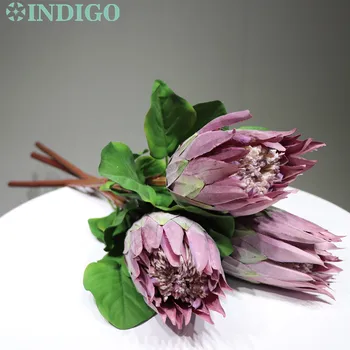 

INDIGO - 3 Pcs/Lot Purple Protea cynaroides Large Size South Africa Artificial Flower Wedding Flower Party Event Decoration