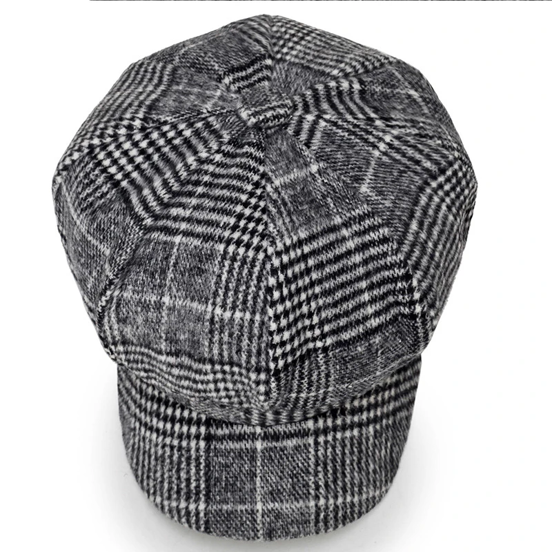 new plaid style beret hats men's and women's fashion newsboy hat outdoor windproof warm cap wild caps