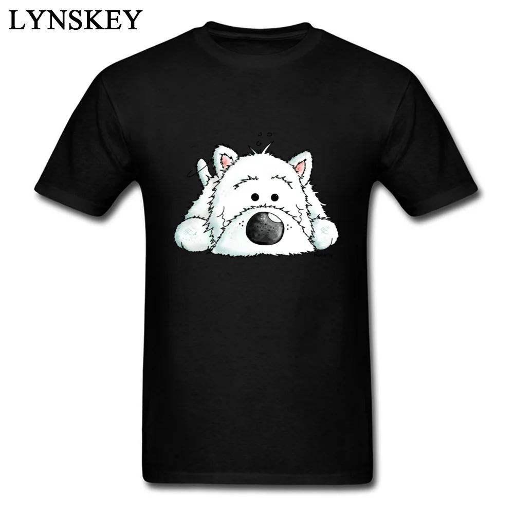 West Highland White Terrier Dog Lovey Gift Tops &amp Tees For Men Casual Style Custom T-shirt 100% Cotton Wholesale |