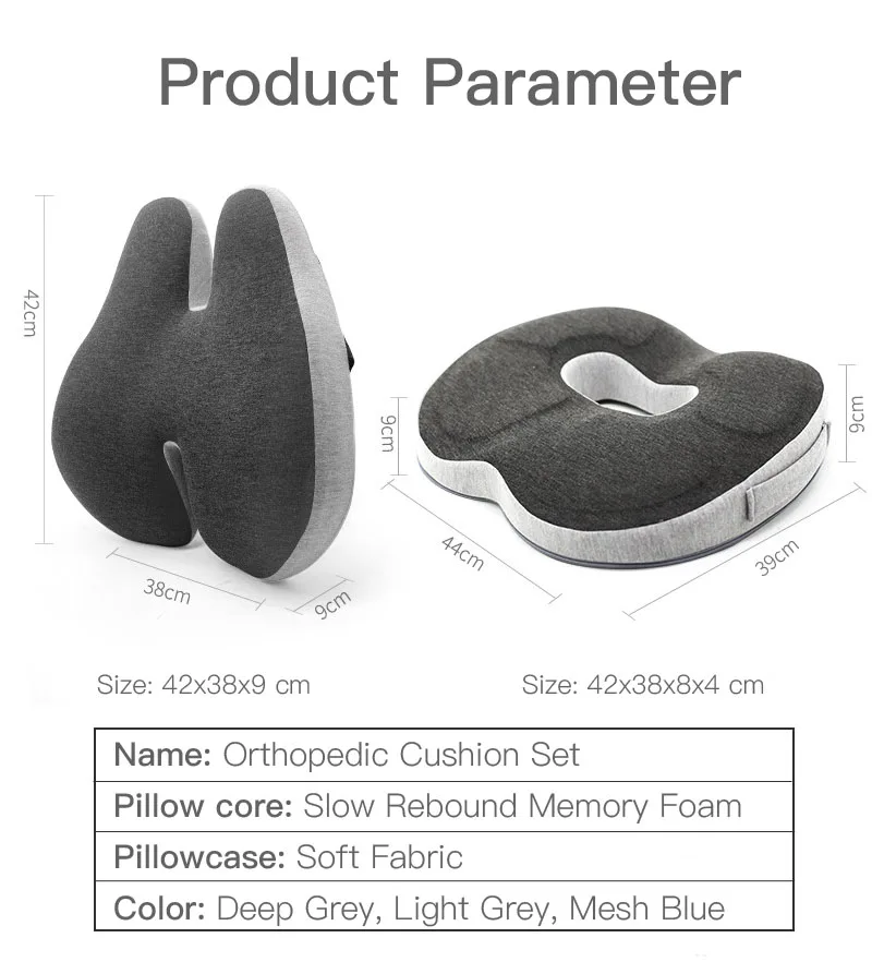 PurenLatex Memory Foam Cushion Seat Orthopedic Seat Chair Cushion Hemorrhoid Treat Cushion Back Cushion Relief Coccyx Pain