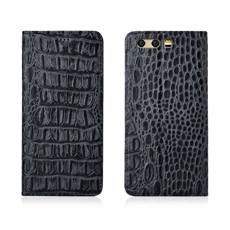 

Crocodile Back Pattern Genuine Real Leather Magnetic Flip Phone Bag For Huawei Honor 9/Huawei Honor 9 Lite Phone Case Coque Capa