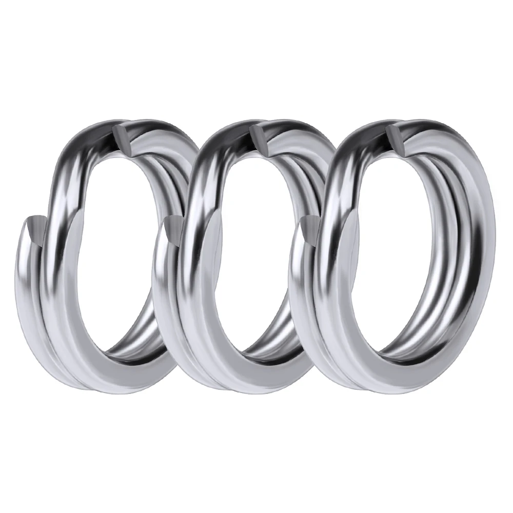 100 stücke Angeln Split Ringe Harte Köder Silber Edelstahl 4-12MM Double Loop Split Öffnen Karpfen Werkzeug angeln Zubehör bekämpfen – Detail 16