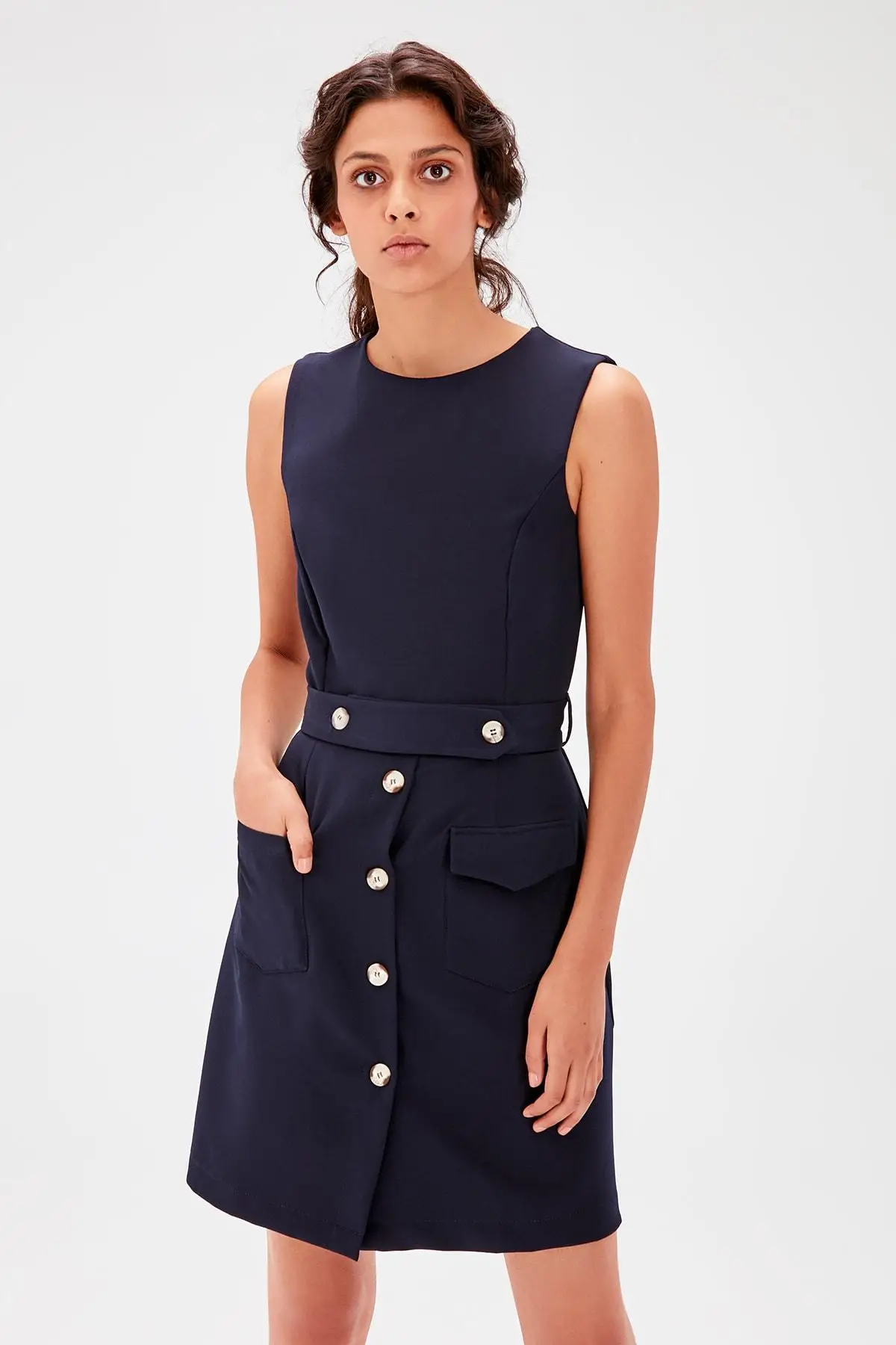 Платье Trendyol Navy Kemerli TWOAW20EL0071|Платья| |