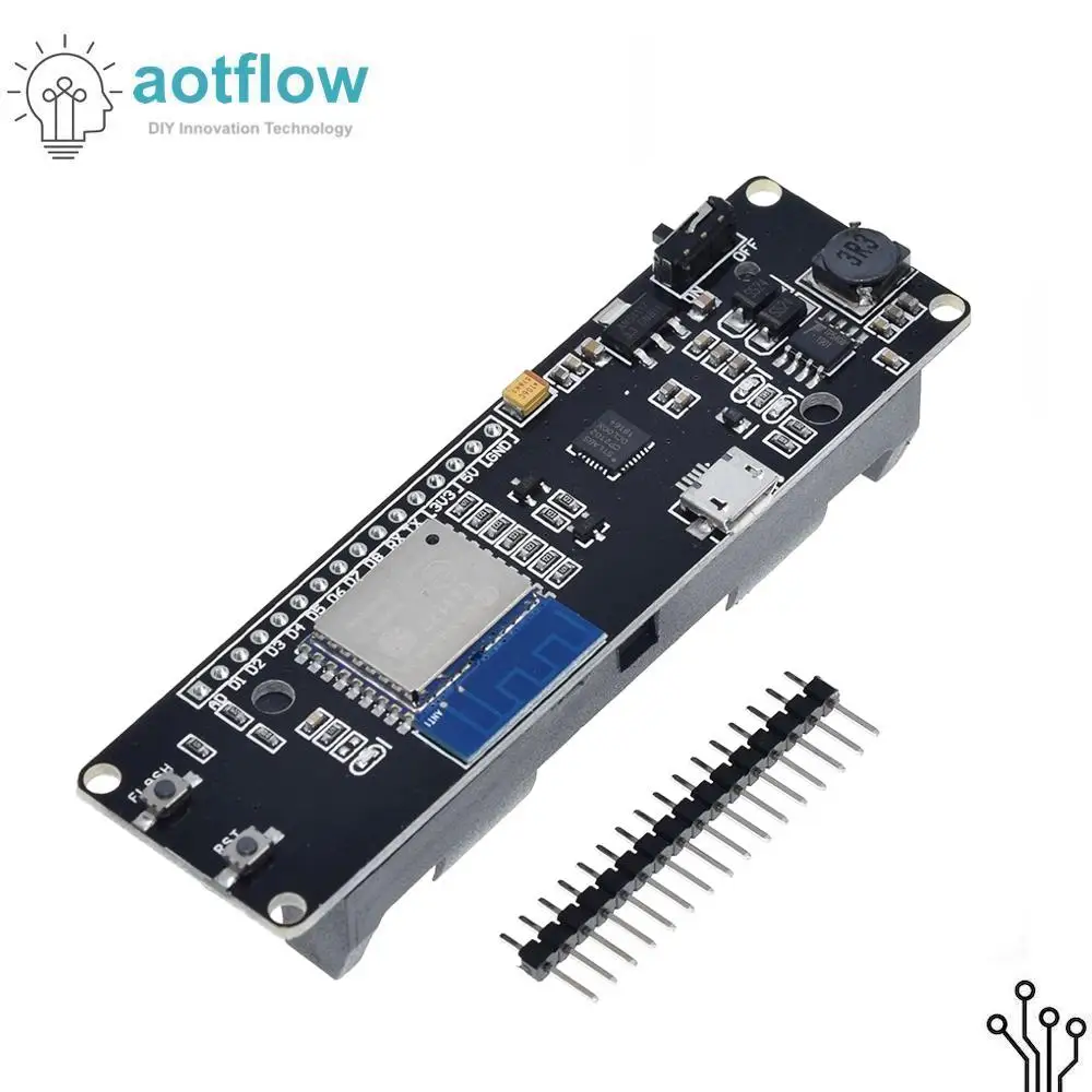 WeMos D1 ESP-Wroom-02 ESP8266 Nodemcu WiFi модуль с зарядкой аккумулятора 18650 ESP32 esp32 esp arduino aotflow |