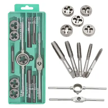 

12pcs M6-M12 Tap Die Set Metric Tap Thread Metric Plug Tap Set Hand Tools with 3mm-12mm Adjustable Tap Wrench For Car Repair