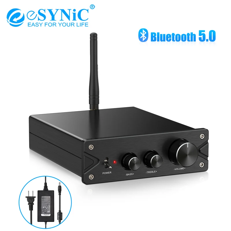 

eSYNiC Bluetooth 5.0 Stereo Audio Amplifier 100W + 100W Hi-Fi Class D Integrated Amp For Home Speakers Digital Power Amplifier