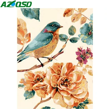 

AZQSD 5D DIY Diamond Painting Bird Flower Diamond Embroidery Animals Mosaic Full Drill Handmade Gift Home Decor Cross Stitch
