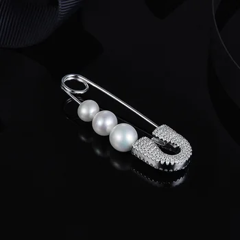 

S925 pure silver high-end micro inlaid natural pearl pin Earrings