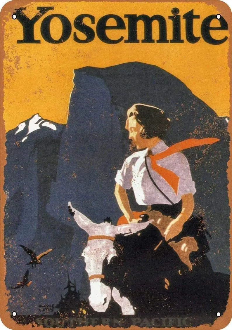1923 Южная Тихоокеанская железная дорога в Yosemite металлический жестяной знак Ретро