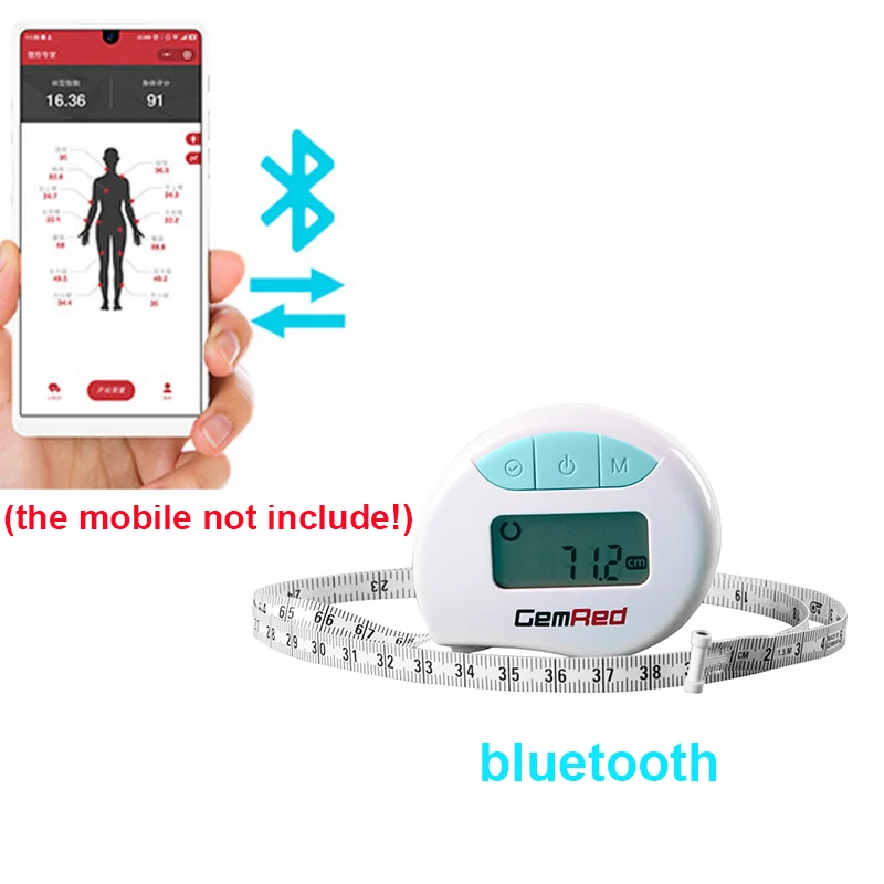 Cinta métrica digital Bluetooth LE que registra datos de medición y los  transmite a una app