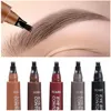4D Microblading Eyebrow Pen 4 Forks Tip Eyebrow Tattoo Pencil Long Lasting Fine Sketch Liquid Eye Brow Make Up 1