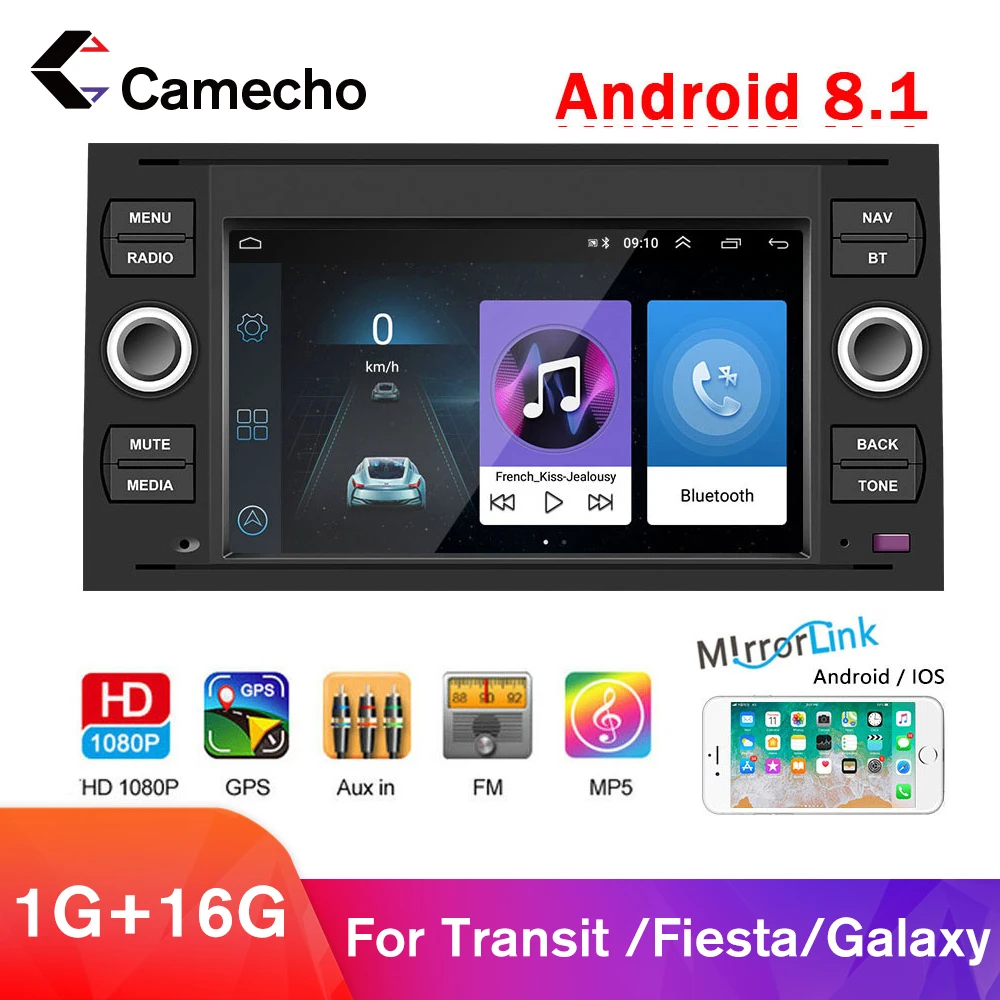 Автомагнитола Camecho 2 Din мультимедийный проигрыватель для транзита Fiesta Focus Galaxy Mondeo