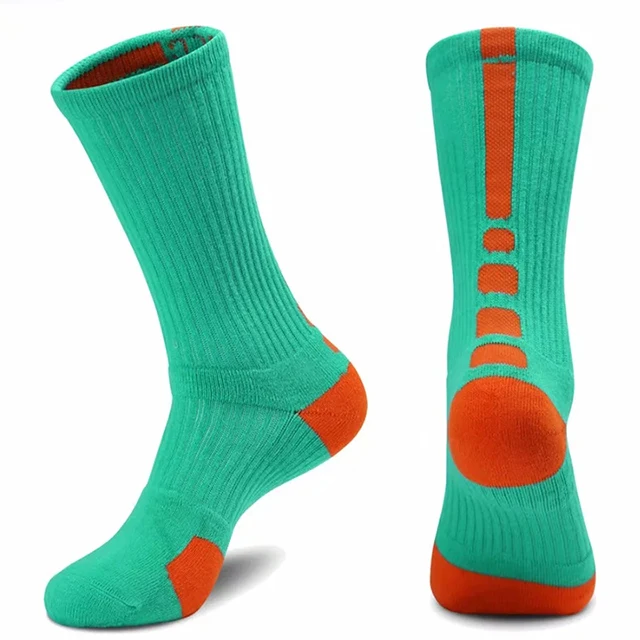 Дышащие мужские толстые велосипедные носки для футбола, бега, носки для занятий Баскетболом, футболом wo мужские лыжные волейбольные носки, носки для велоспорта - Цвет: green