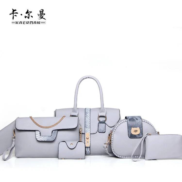 

2019 New Style Europe And America Style Trend of Fashion Hand Shoulder Different Size Bags Six Pieces Set WOMEN'S Bag Handbags