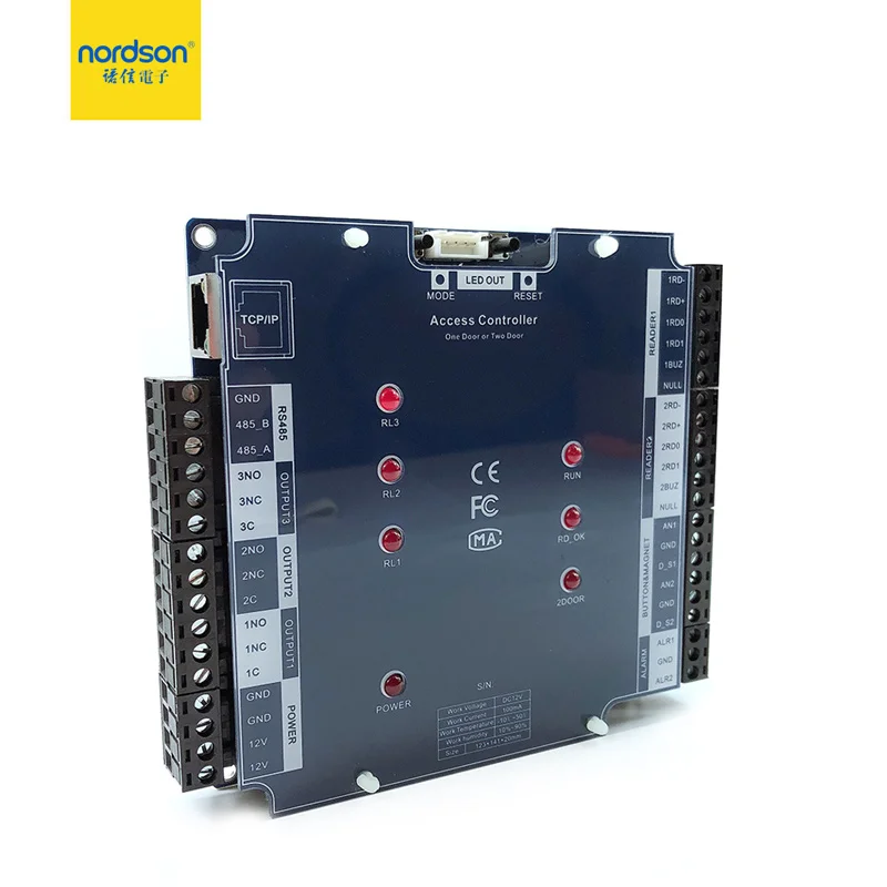 Nordson Original New Design Smart Network Wiegand TCP/IP Access Control Board One/Two Doors Access Controller 8 Extension Port