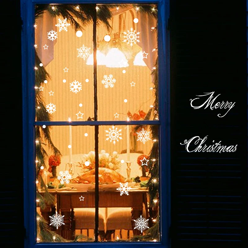 1 Набор, Рождественский стикер снежинки, Рождественская Наклейка на стену, оконные рамы, детская комната, украшения для дома, новогодний декор, товары