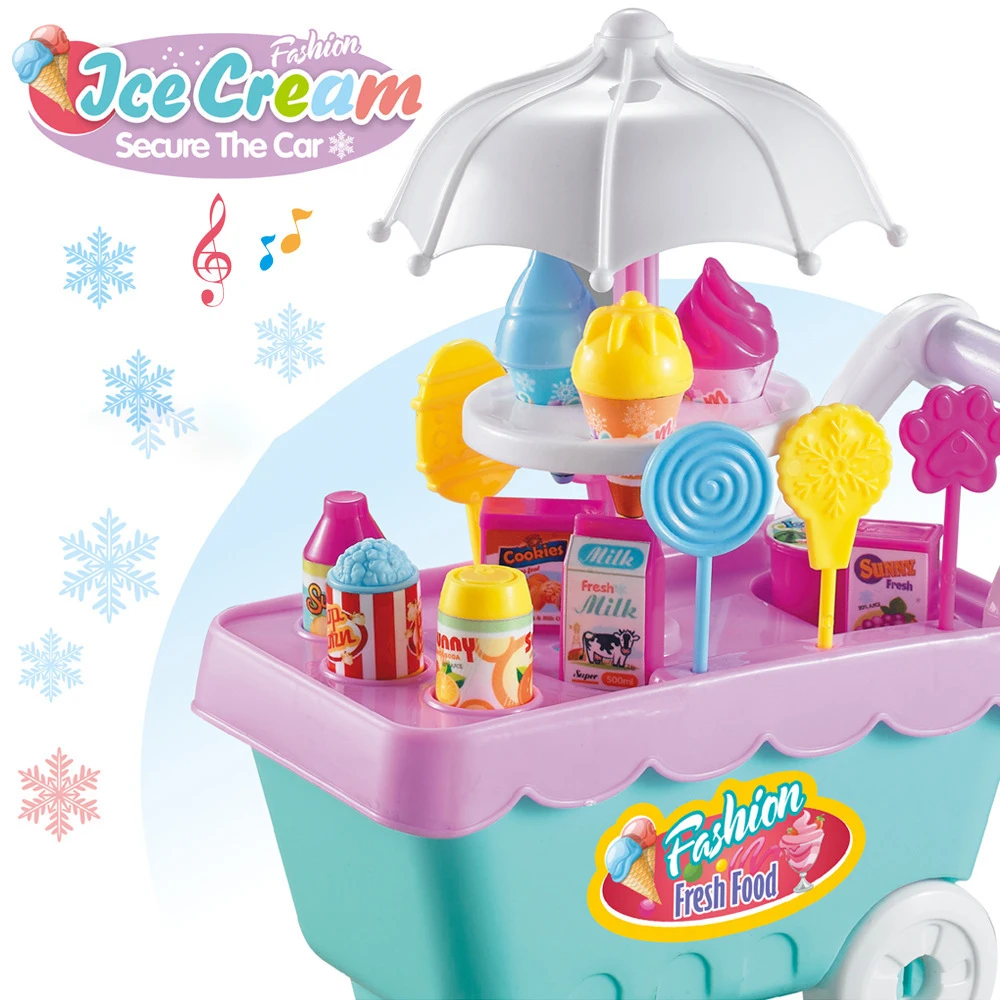 Забавная детская тележка для мороженого, ролевые игры, конфета, мороженое, фруктовые игрушки, наборы для девочек, подарки на день рождения