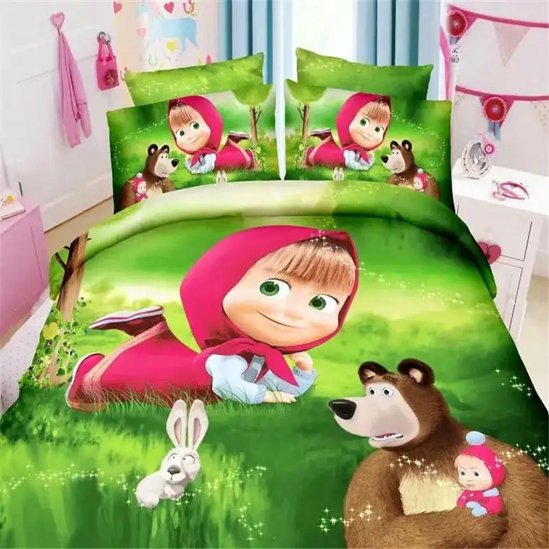 Home Textile Little Red Riding Hood Bedding Set Cartoon Polyester Bed Linen for Children Boys Duvet Cover Flat Sheet Pillowcases Home Textile Little Red Riding Hood Bedding Set Cartoon Polyester Bed Linen for Children Boys Duvet Cover Flat Sheet Pillowcases