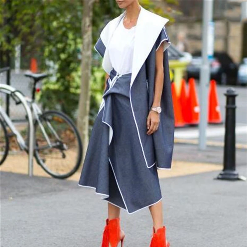 Стандартная юбка Женская молния Ruched пэчворк с высокой талией ассиметричное миди юбки 2019 Весенняя модная одежда L246