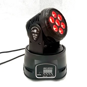 

LED 7x18W led mini Moving Head light 6in1 RGBWA+UV Professional for Effect stage for Disco DJ Music Party Club Dance led par