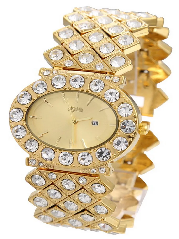 2021 TPLE Diamond Watches women's Watch Fashion Date Quartz Gold-plated diamond watch