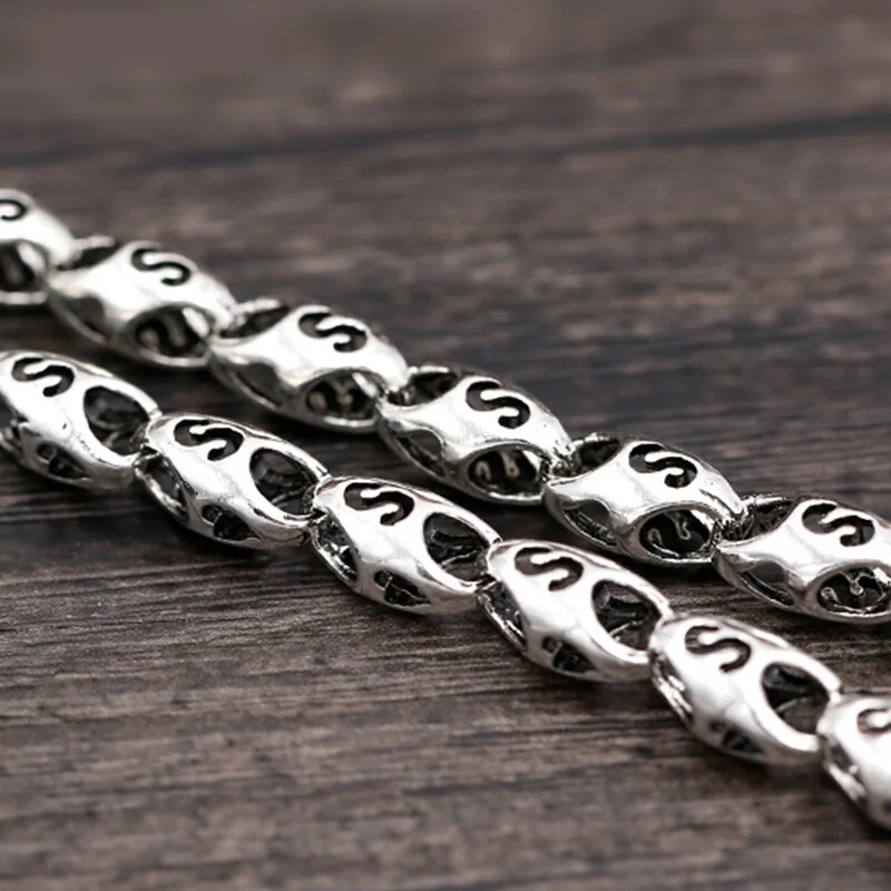 Длинное толстое мужское ожерелье из серебра 55 см (HY)|silver necklace|necklace chainsilver men |