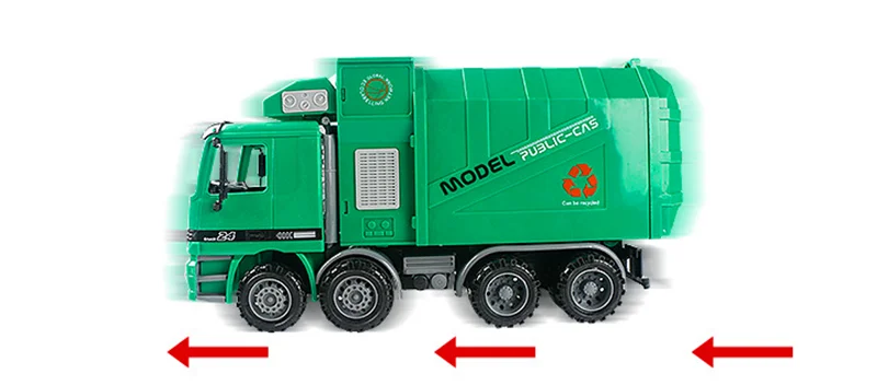 Детская имитация инерции мусоровоз санитария Модель автомобиля игрушки с тремя мусором