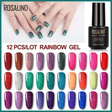 ROSALIND набор гель-лаков для ногтей все для маникюра УФ гибридные Лаки полуперманентный лак для ногтей праймер для ногтей гель-арт основа верхнее покрытие