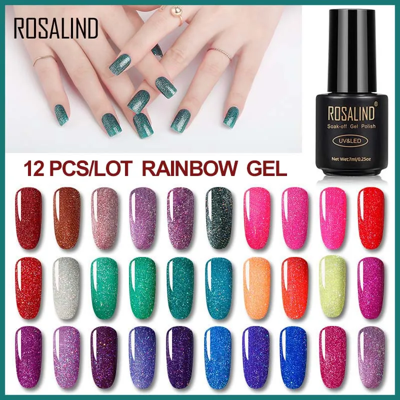 Набор гель лаков для ногтей ROSALIND универсальные гибридные лаки маникюра