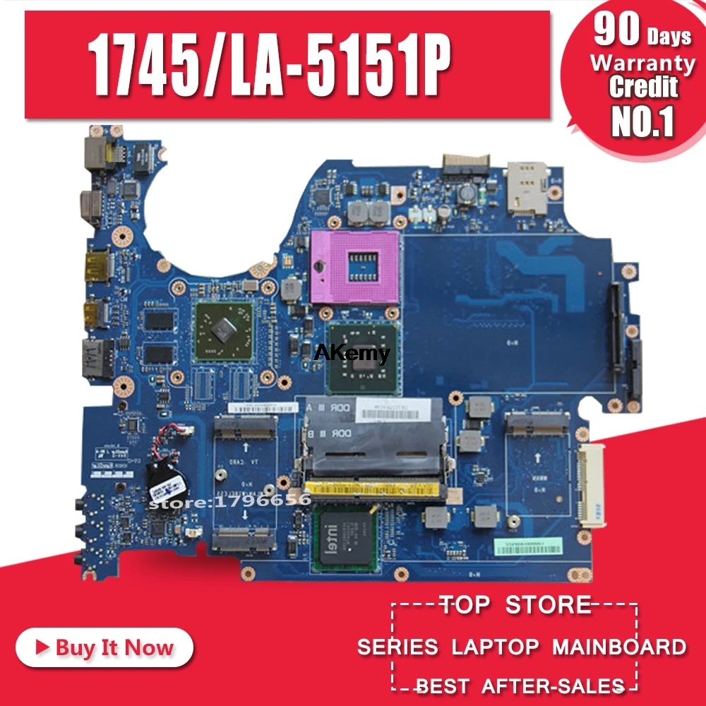 

Original KAT00 LA-5151P for Dell Studio 1745 Motherboard GM45 1749 systemboard test 100%