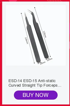 ESD-14 ESD-15 антистатические изогнутые щипцы с прямым наконечником прецизионные паяльные пинцеты набор электронных антистатических пинцетов инструмент горячие пинцеты