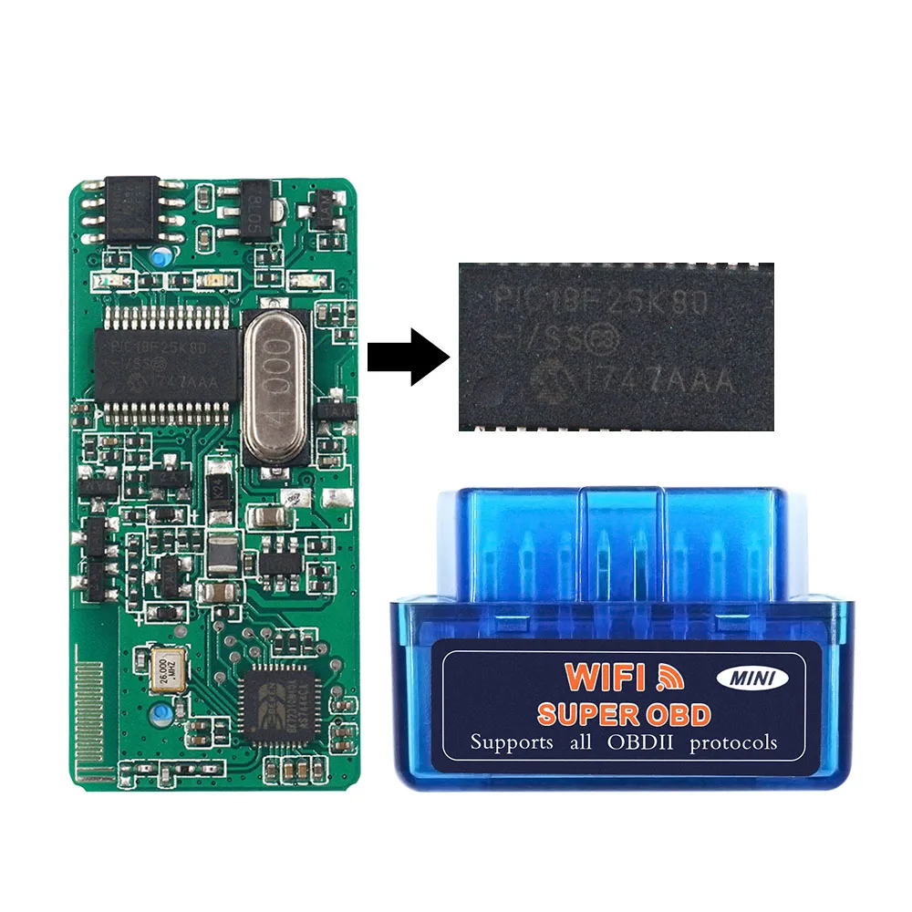 OBD2 сканер Wi-Fi ELM327 V1.5 PIC18F25K80 чип ELM 327 Wifi OBD II автоматический диагностический инструмент для Android/IOS считыватель кодов