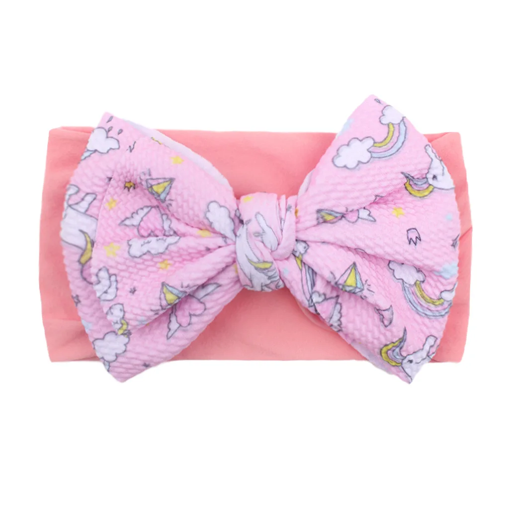 baby accessories carry bag	 Children's printed big bow nylon headband, soft stretch hair accessories, baby headgear, baby European and American printed head best baby accessories of year