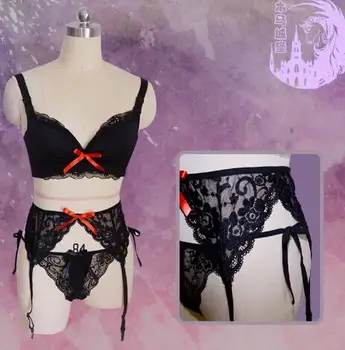 

DATE A LIVE Cosplay Costume Nightmare Tokisaki Kurumi Sexy Lace Underwear Bra Set Underpants Outfit Anime Cosplay Costume