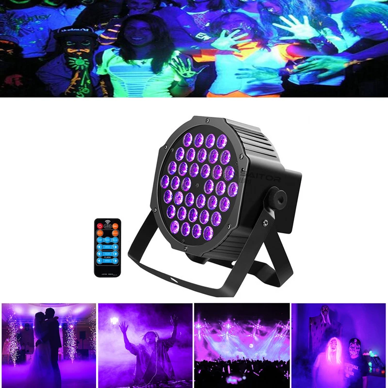 

36LED Stage Light Par Purple DMX512 for Club DJ Party Disco w/ Remote