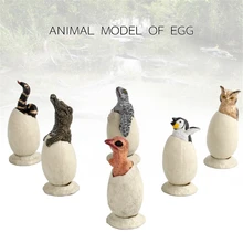 6Pcs/Set Semi Hatched Animal Egg Model Toy Detachable Garage Kids Removable Animal Egg Models Turtle Penguin Doll For Kids Gift