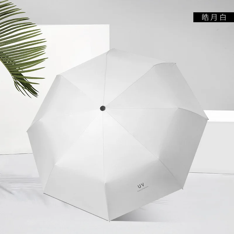 Автоматический складной зонт, Черный Пластиковый Солнцезащитный УФ-защита, креативный мультяшный зонт, милый мультяшный зонтик с изображением единорога - Цвет: UV-3