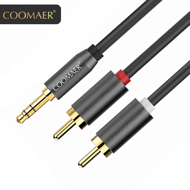 

Coomaer RCA Cable 2RCA to 3.5 Audio Cable RCA 3.5mm Jack RCA AUX Cable for DJ Amplifiers Subwoofer Audio Mixer Home Theater DVD