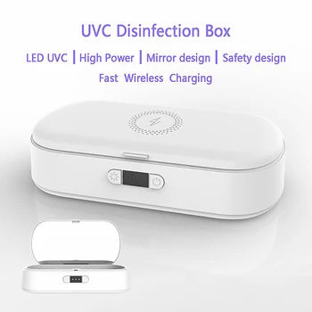 

Mini Wireless Charging Charger Multi-Function UV-Box Sanitizing Box Phones Cleaner Personal Disinfection Cabinet For Mask Phone