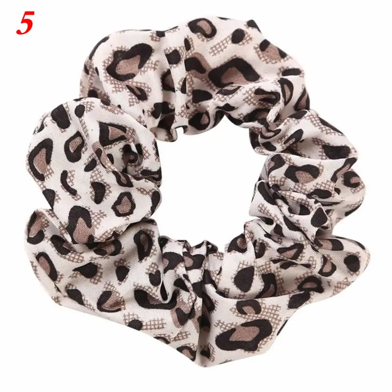 Веревка для волос Boho Leopard цифровая печать конский хвост держатель Ruched эластичные резинки для волос для женщин шифон ткань большой кишки - Цвет: 5