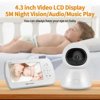 

4.3 inch Wireless Video Color Baby Monitor High Resolution Baby Nanny Security Camera Night Vision Temperature Monitoring